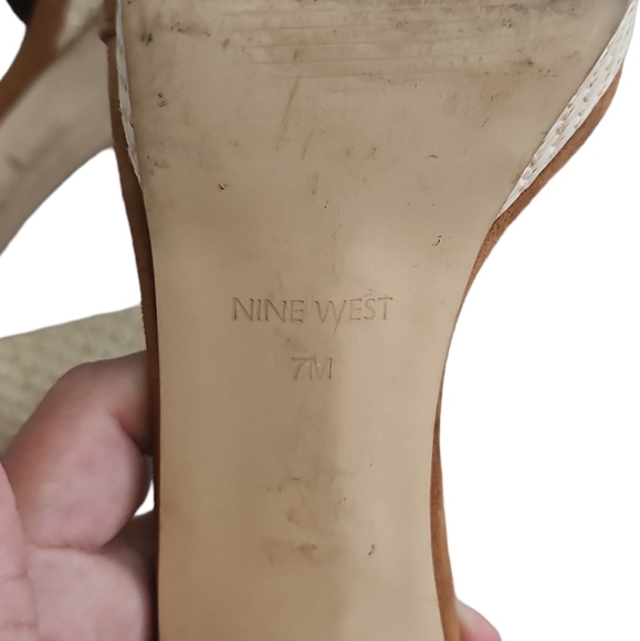 Nine West Leather Camel Espadrille Sandals 7M - Picture 6 of 8